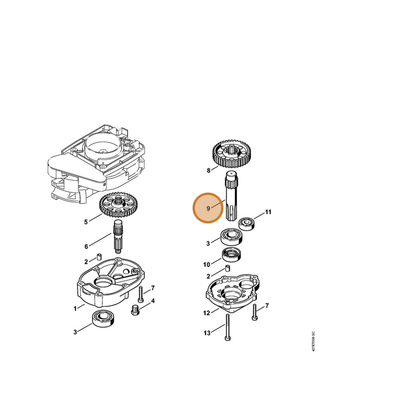 STIHL part 4313-642-0600 — IPL diagram snippet (6x zoom, amber highlight)