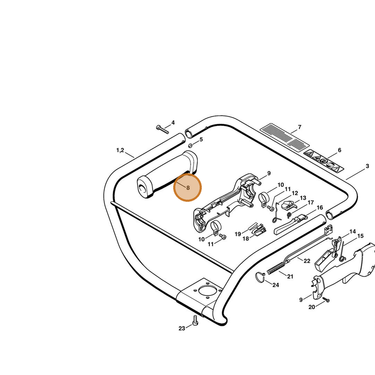 STIHL part 4313-791-0300 — IPL diagram snippet (6x zoom, amber highlight)