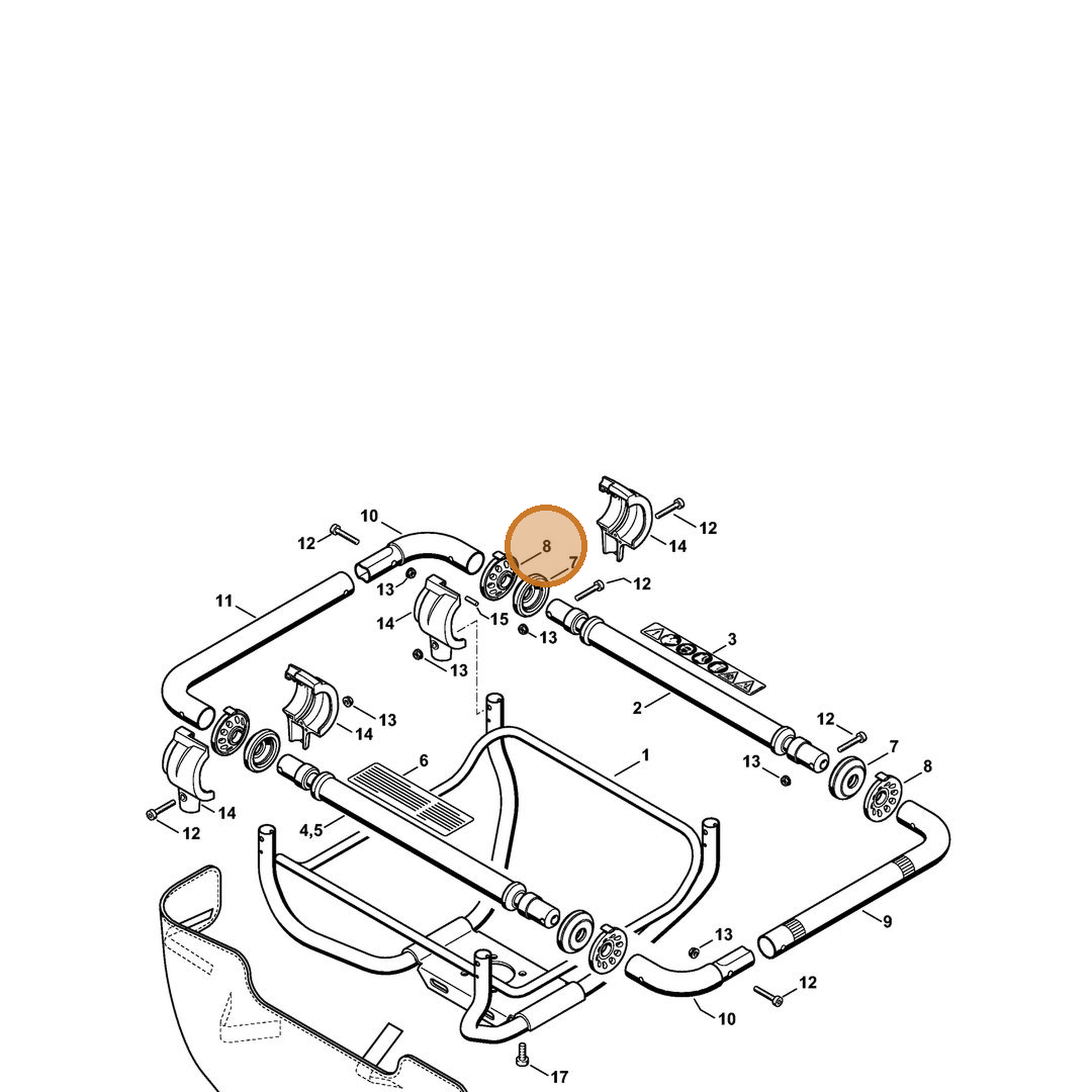 STIHL part 4313-792-9300 — IPL diagram snippet (6x zoom, amber highlight)
