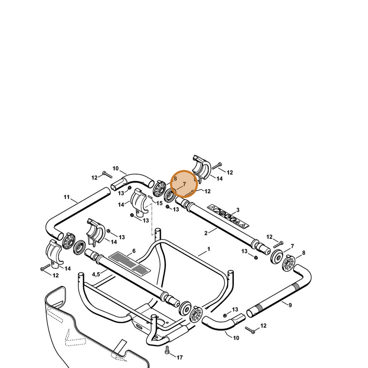 STIHL part 4313-792-9400 — IPL diagram snippet (6x zoom, amber highlight)