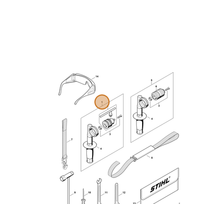 STIHL part 4314-007-1004 — IPL diagram snippet (6x zoom, amber highlight)