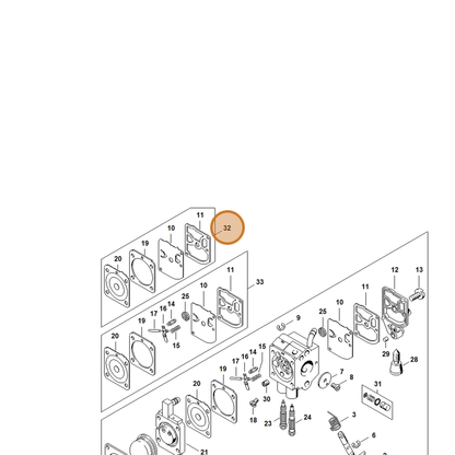 STIHL part 4314-007-1052 — IPL diagram snippet (6x zoom, amber highlight)