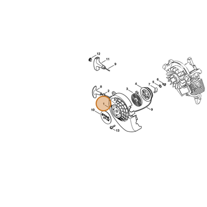 STIHL part 4314-080-1800 — IPL diagram snippet (6x zoom, amber highlight)