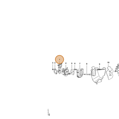STIHL part 4314-141-2200 — IPL diagram snippet (6x zoom, amber highlight)