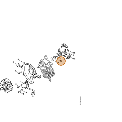 STIHL part 4314-162-8900 — IPL diagram snippet (6x zoom, amber highlight)