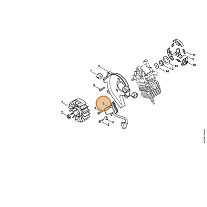 STIHL part 4314-400-1300 — IPL diagram snippet (6x zoom, amber highlight)