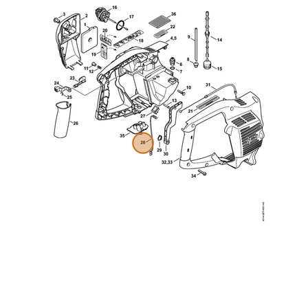 STIHL part 4314-440-1900 — IPL diagram snippet (6x zoom, amber highlight)
