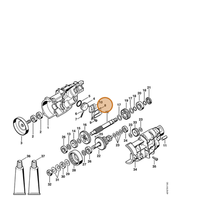 STIHL part 4314-641-7000 — IPL diagram snippet (6x zoom, amber highlight)