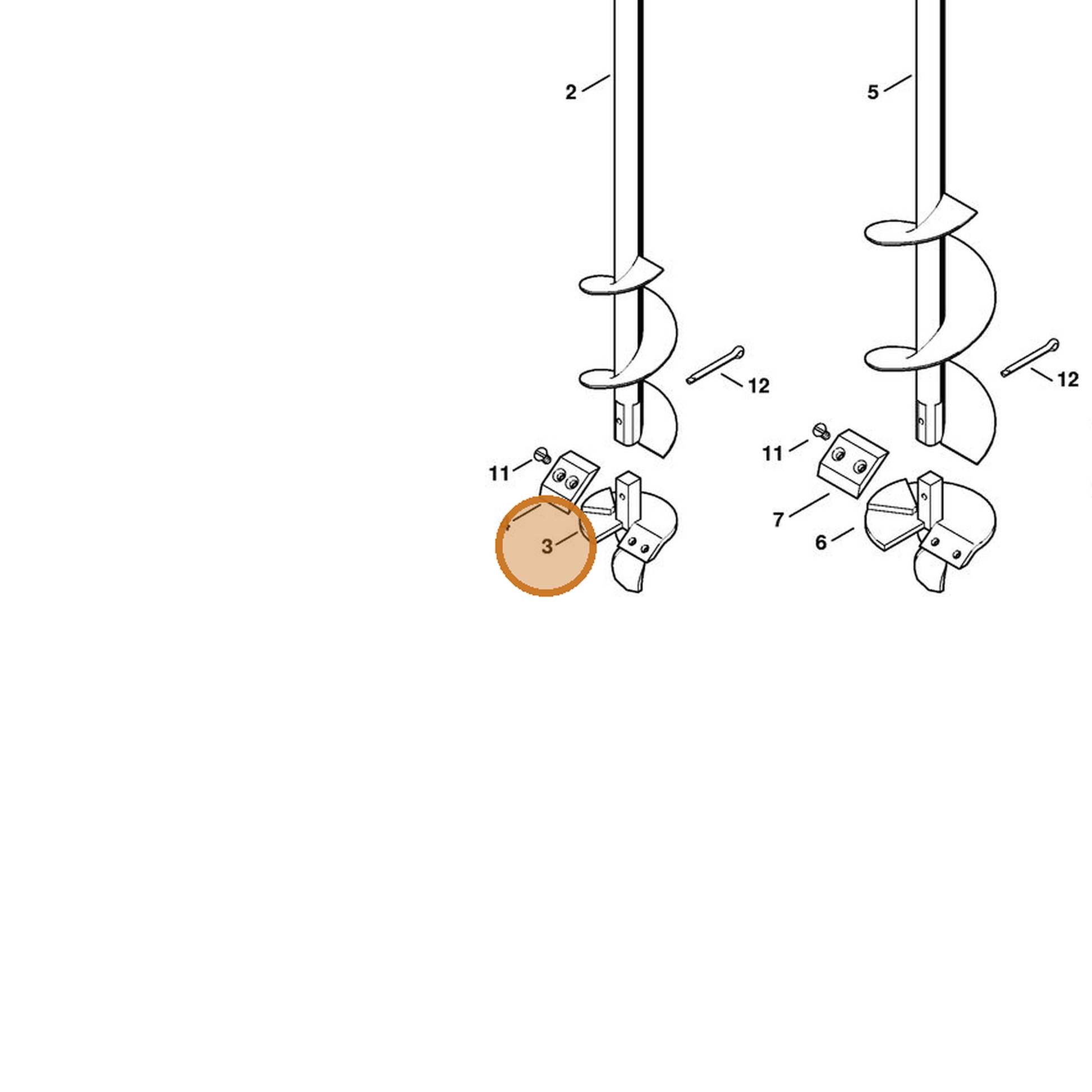 STIHL part 4314-680-3003 — IPL diagram snippet (6x zoom, amber highlight)