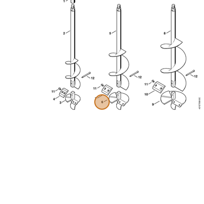 STIHL part 4314-680-3004 — IPL diagram snippet (6x zoom, amber highlight)
