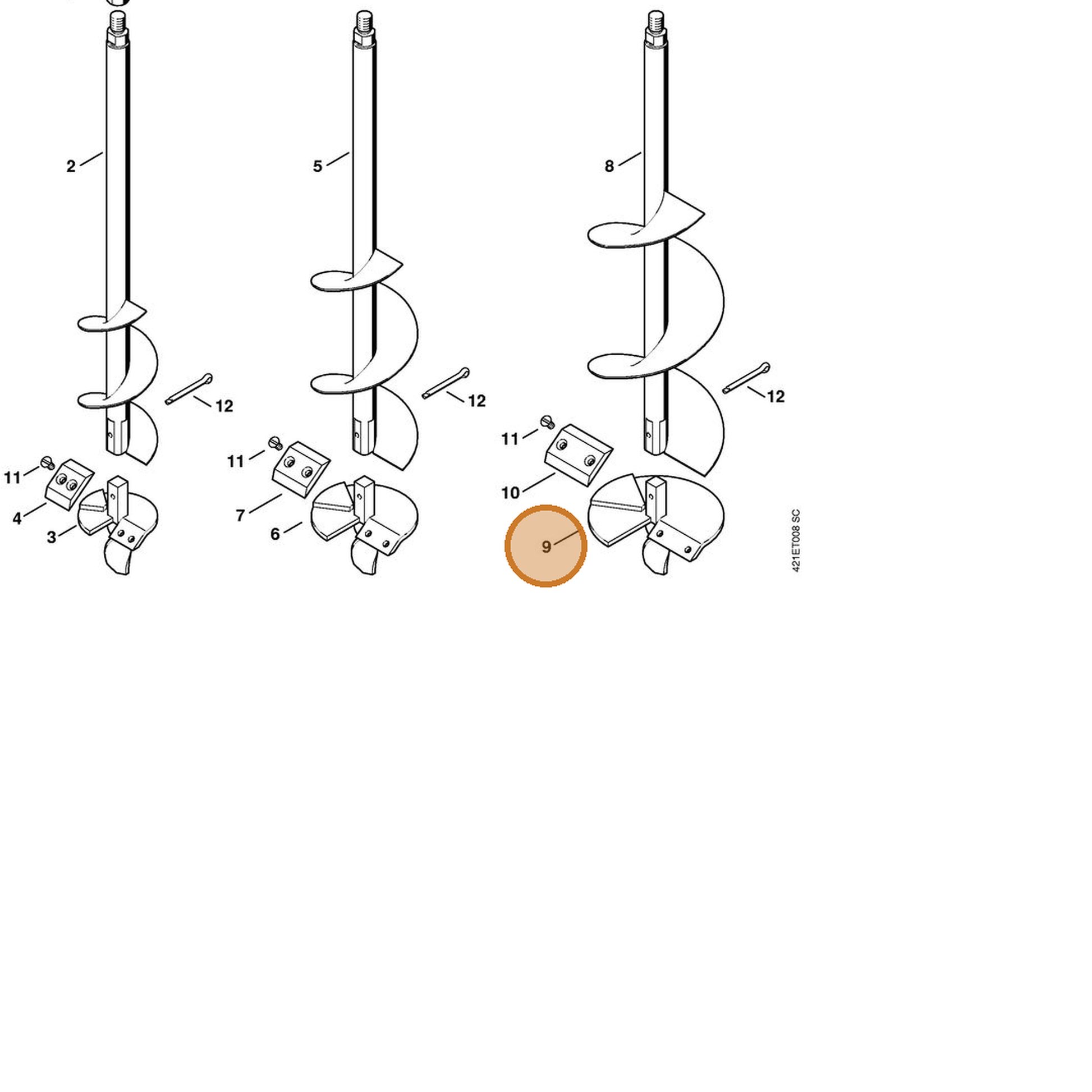 STIHL part 4314-680-3005 — IPL diagram snippet (6x zoom, amber highlight)