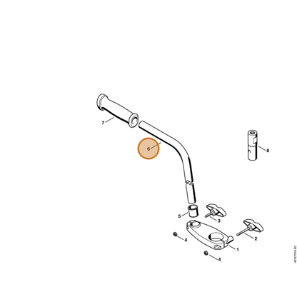 STIHL part 4314-680-3800 — IPL diagram snippet (6x zoom, amber highlight)