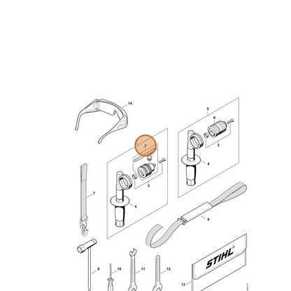 STIHL part 4314-680-4001 — IPL diagram snippet (6x zoom, amber highlight)