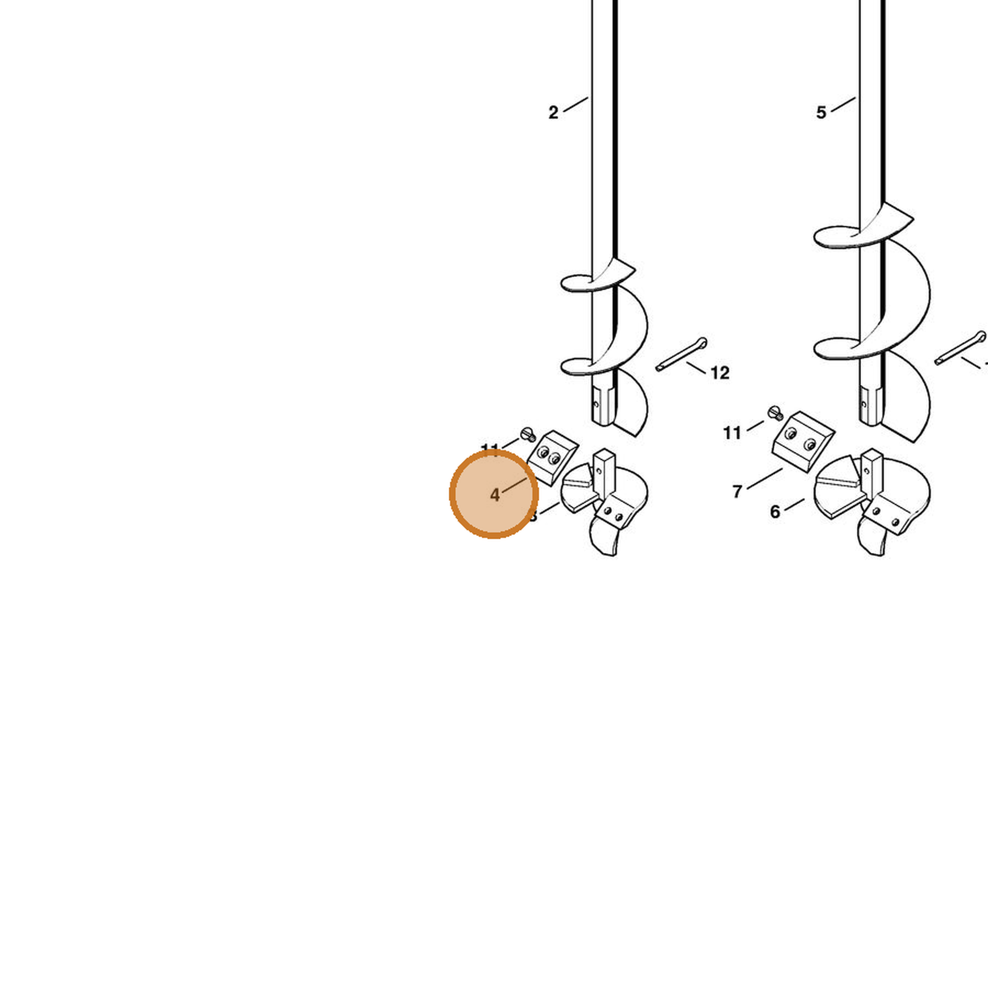 STIHL part 4314-682-3100 — IPL diagram snippet (6x zoom, amber highlight)