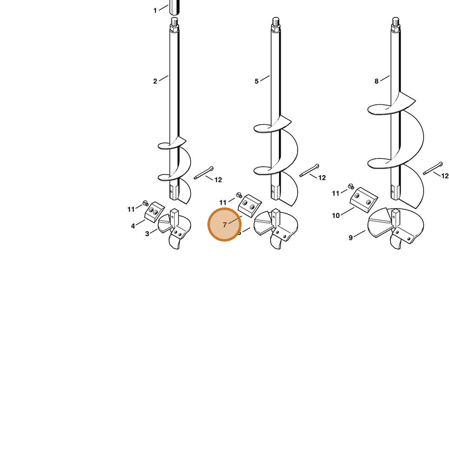 STIHL part 4314-682-3101 — IPL diagram snippet (6x zoom, amber highlight)