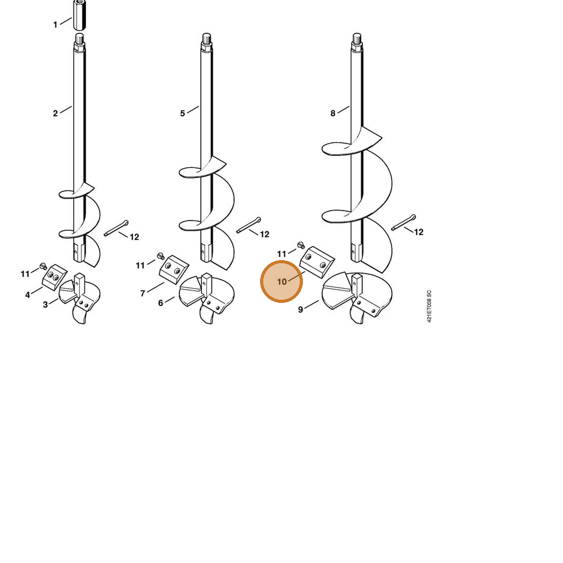 STIHL part 4314-682-3102 — IPL diagram snippet (6x zoom, amber highlight)