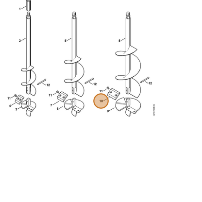 STIHL part 4314-682-3102 — IPL diagram snippet (6x zoom, amber highlight)