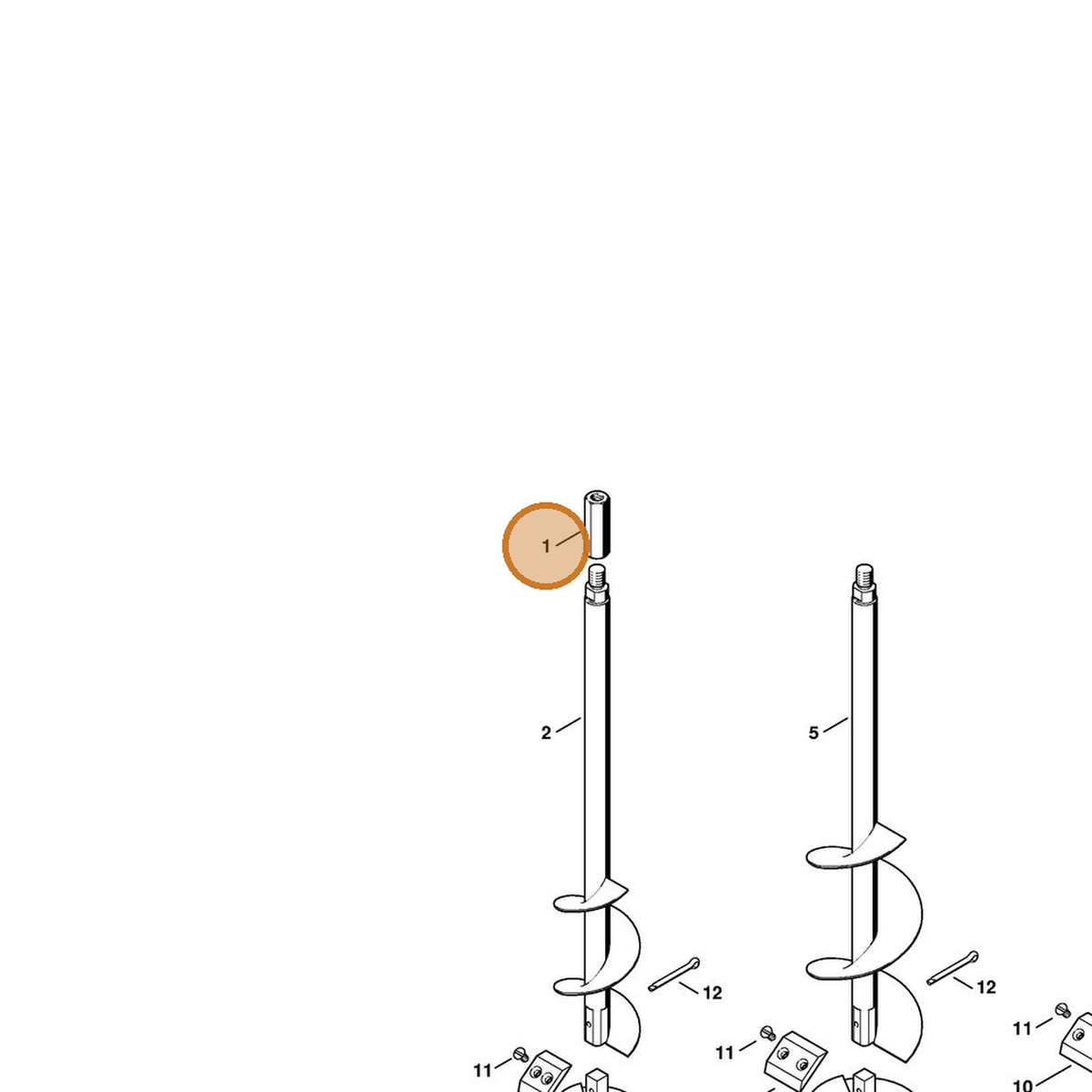 STIHL part 4314-682-3900 — IPL diagram snippet (6x zoom, amber highlight)