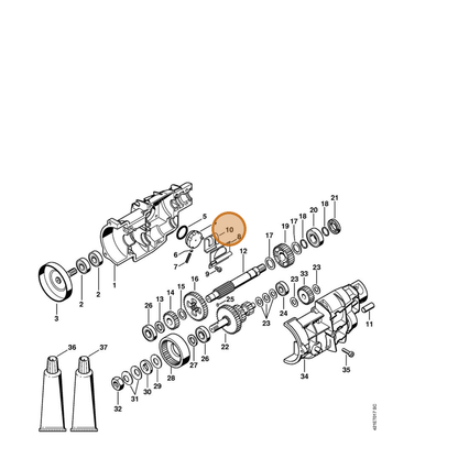 STIHL part 4314-704-6400 — IPL diagram snippet (6x zoom, amber highlight)