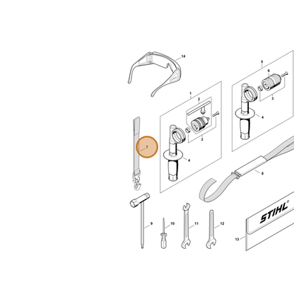 STIHL part 4314-710-6500 — IPL diagram snippet (6x zoom, amber highlight)