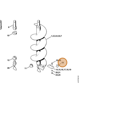 STIHL part 4402-682-3100 — IPL diagram snippet (6x zoom, amber highlight)