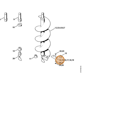 STIHL part 4402-682-3105 — IPL diagram snippet (6x zoom, amber highlight)