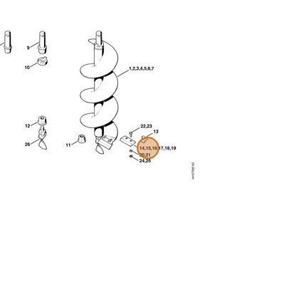 STIHL part 4402-682-3110 — IPL diagram snippet (6x zoom, amber highlight)