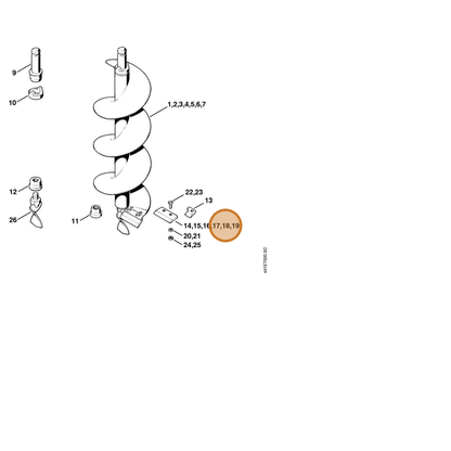 STIHL part 4402-682-3135 — IPL diagram snippet (6x zoom, amber highlight)