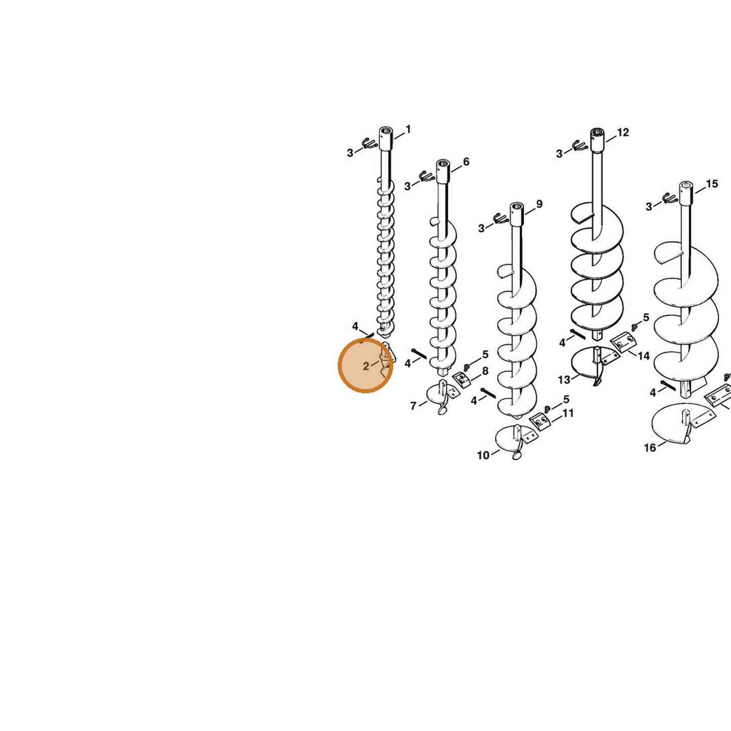 STIHL part 4404-680-3050 — IPL diagram snippet (6x zoom, amber highlight)