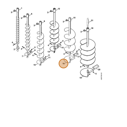 STIHL part 4404-680-3054 — IPL diagram snippet (6x zoom, amber highlight)