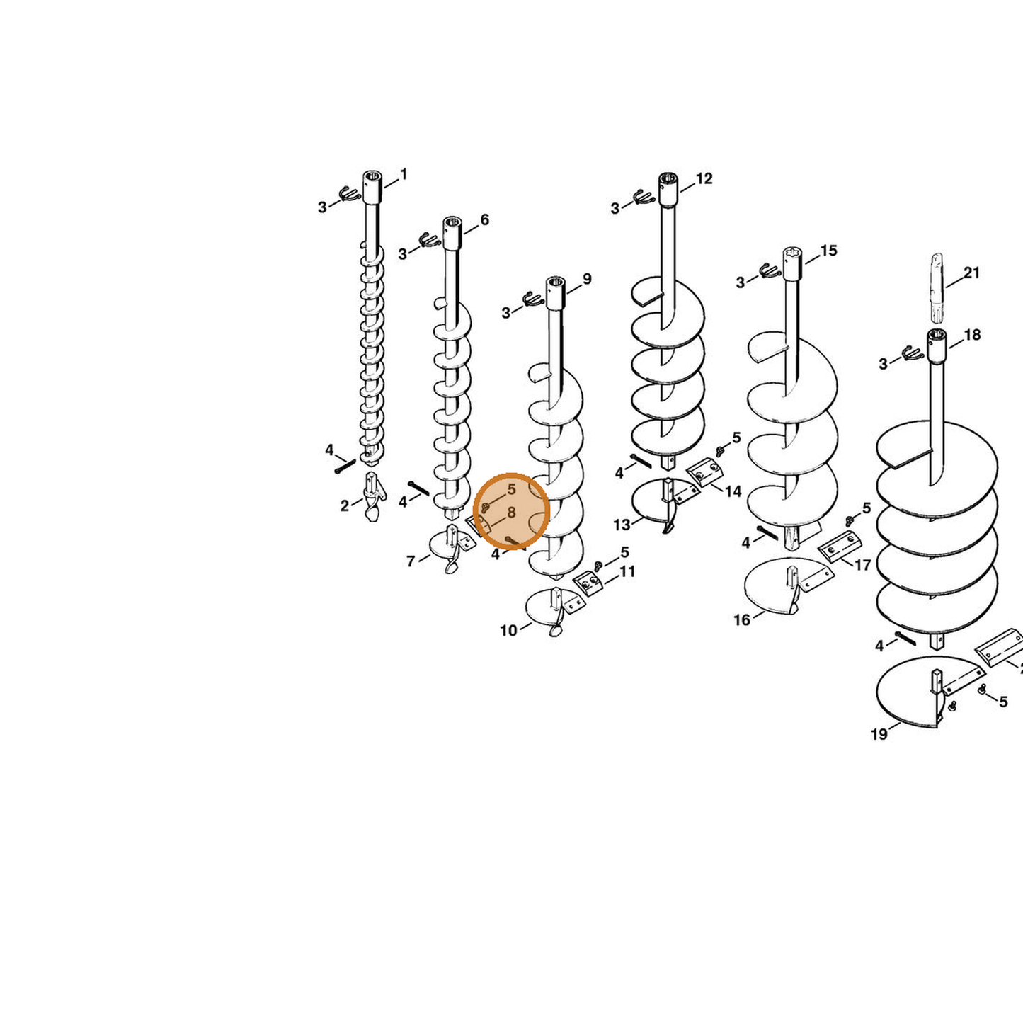 STIHL part 4404-682-3101 — IPL diagram snippet (6x zoom, amber highlight)
