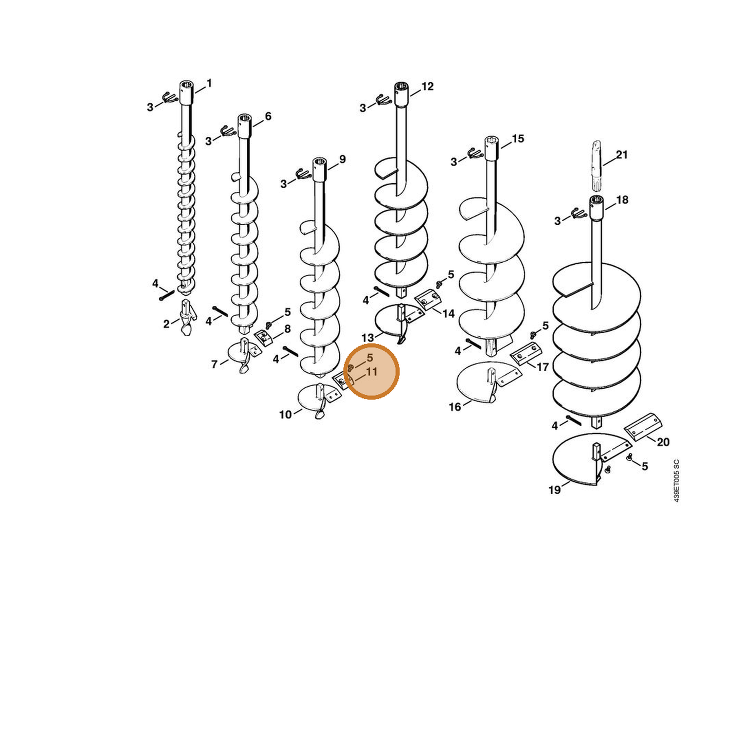 STIHL part 4404-682-3102 — IPL diagram snippet (6x zoom, amber highlight)