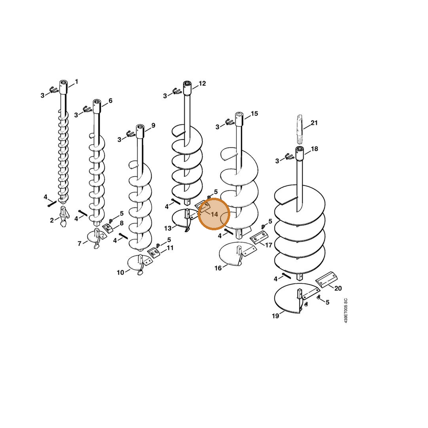 STIHL part 4404-682-3103 — IPL diagram snippet (6x zoom, amber highlight)