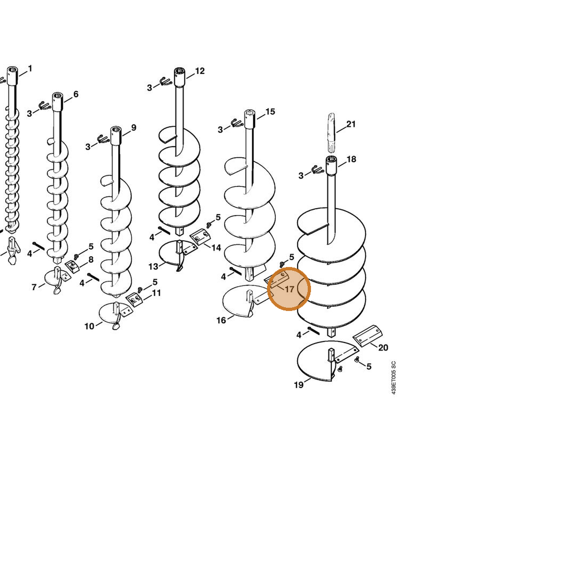 STIHL part 4404-682-3104 — IPL diagram snippet (6x zoom, amber highlight)