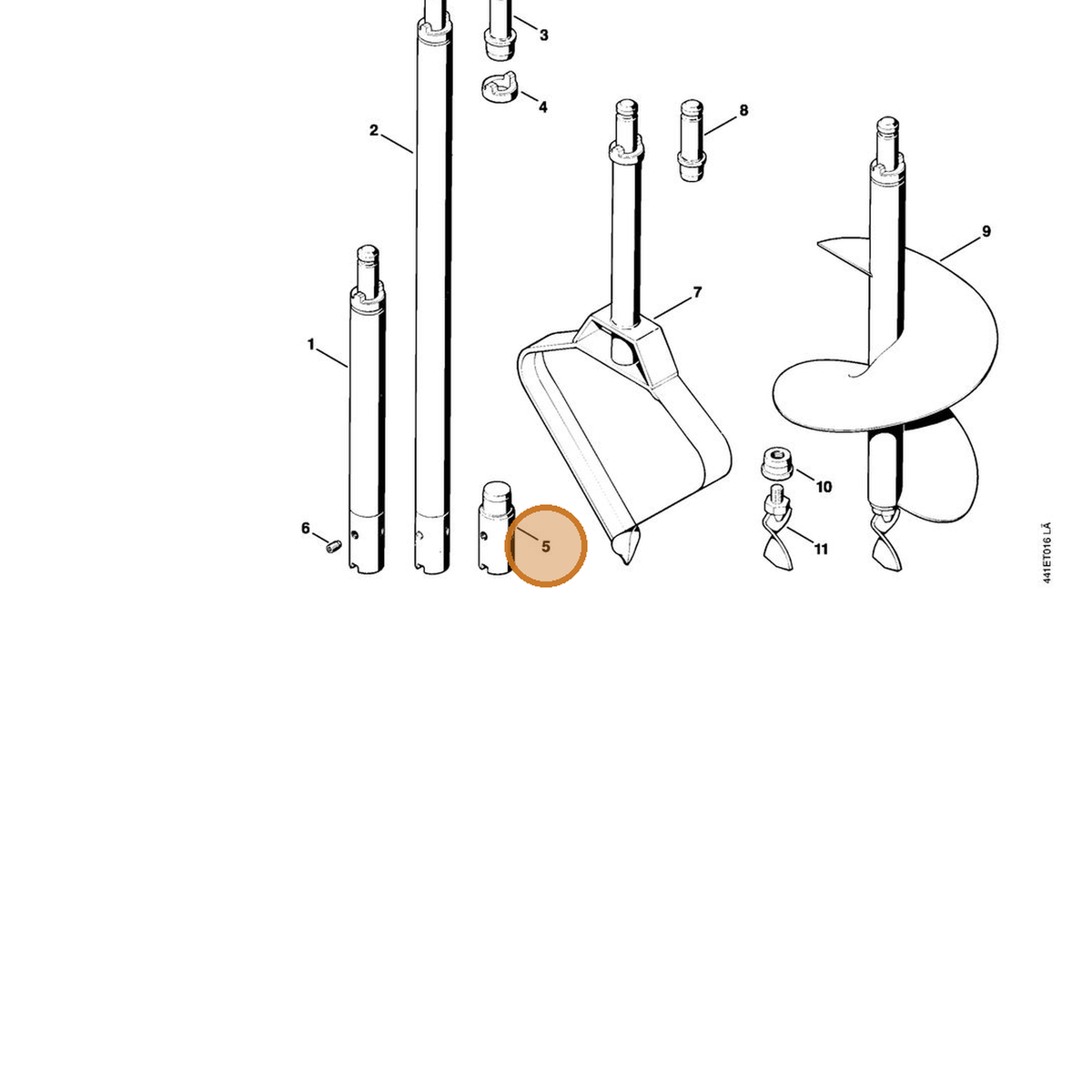 STIHL part 4406-682-1310 — IPL diagram snippet (6x zoom, amber highlight)