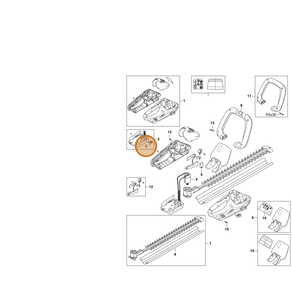 STIHL part 4511-405-7400 — IPL diagram snippet (6x zoom, amber highlight)