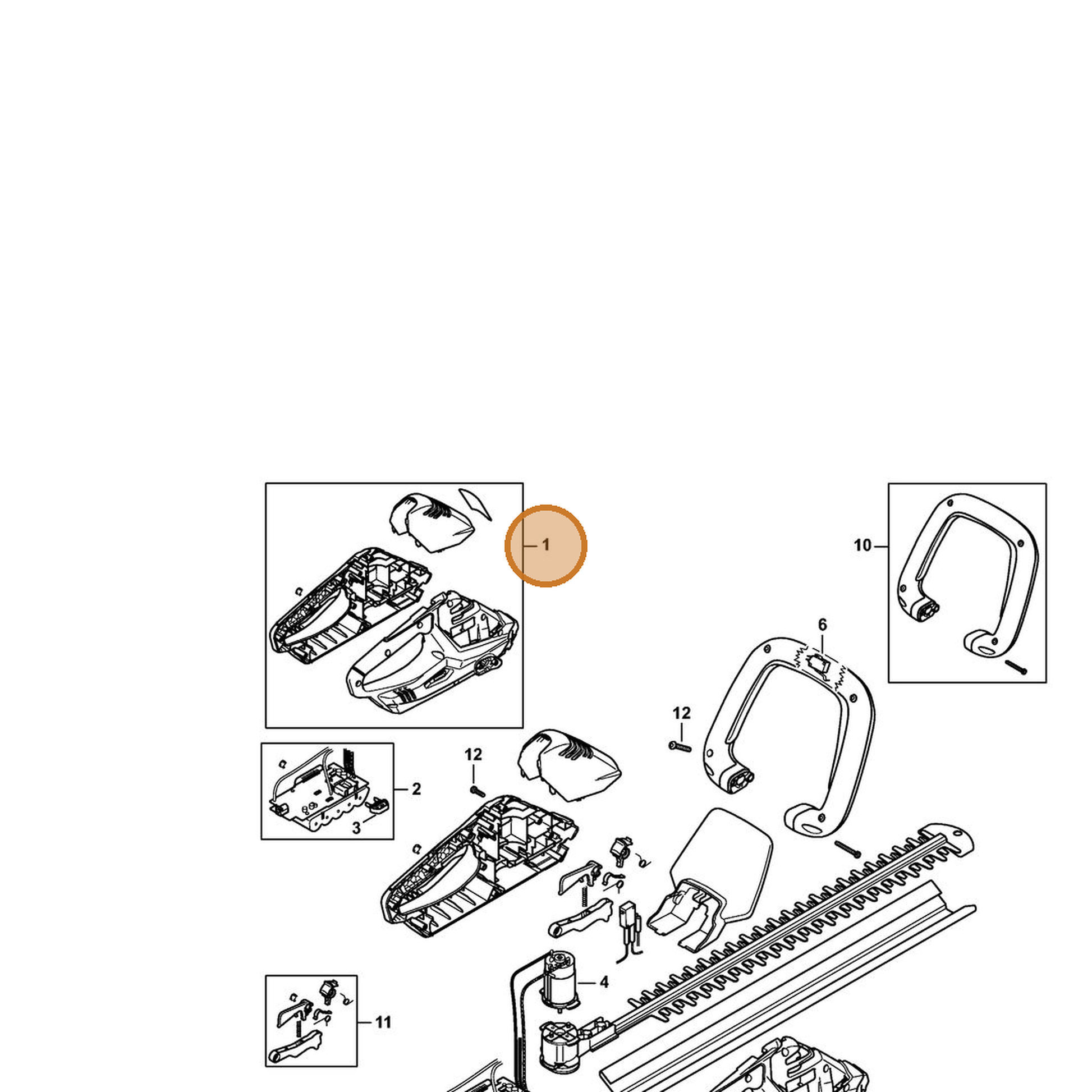 STIHL part 4511-790-1003 — IPL diagram snippet (6x zoom, amber highlight)