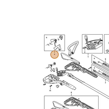 STIHL part 4512-007-3800 — IPL diagram snippet (6x zoom, amber highlight)