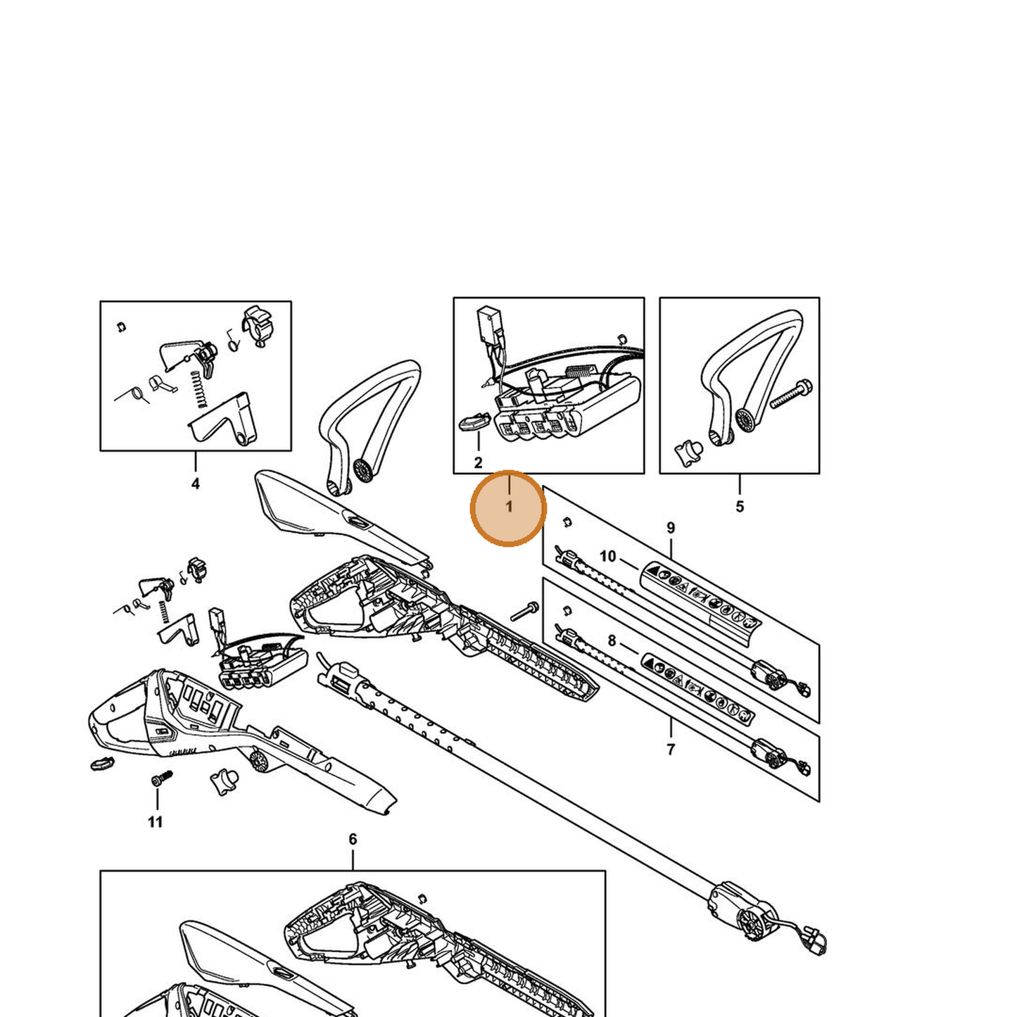 STIHL part 4512-400-6501 — IPL diagram snippet (6x zoom, amber highlight)