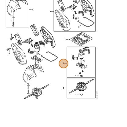 STIHL part 4512-600-0201 — IPL diagram snippet (6x zoom, amber highlight)