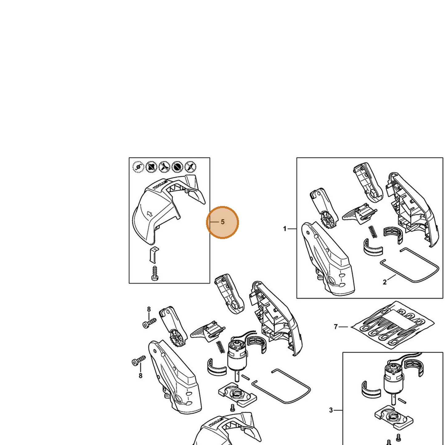 STIHL part 4512-710-8100 — IPL diagram snippet (6x zoom, amber highlight)
