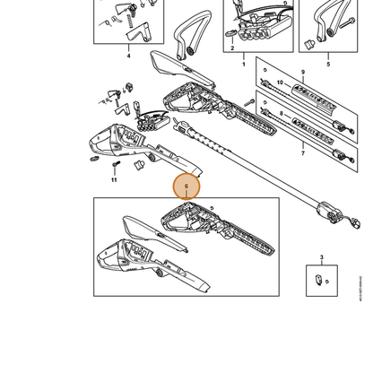 STIHL part 4512-790-1002 — IPL diagram snippet (6x zoom, amber highlight)