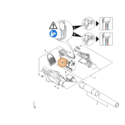 STIHL part 4513-007-3800 — IPL diagram snippet (6x zoom, amber highlight)