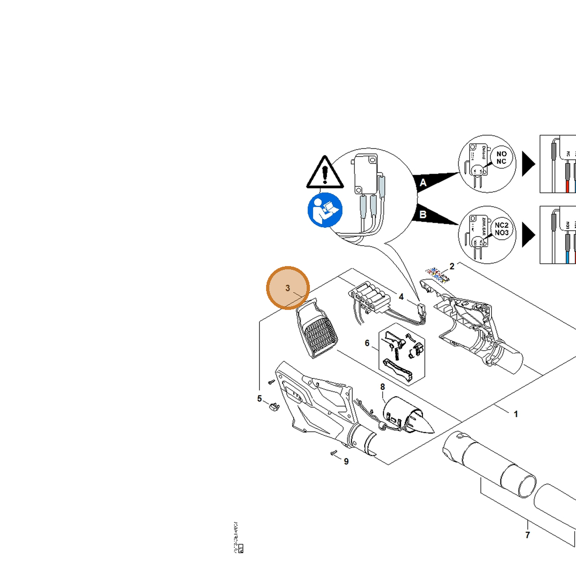 STIHL part 4513-400-6501 — IPL diagram snippet (6x zoom, amber highlight)