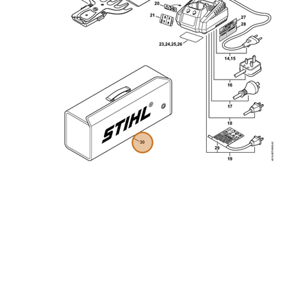 STIHL part 4515-491-0100 — IPL diagram snippet (6x zoom, amber highlight)