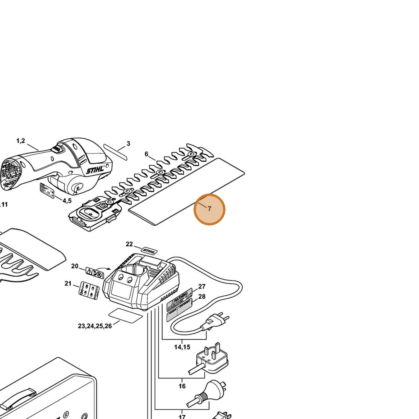 STIHL part 4515-792-9600 — IPL diagram snippet (6x zoom, amber highlight)