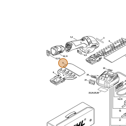 STIHL part 4515-792-9610 — IPL diagram snippet (6x zoom, amber highlight)
