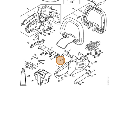 STIHL part 4521-185-1900 — IPL diagram snippet (6x zoom, amber highlight)
