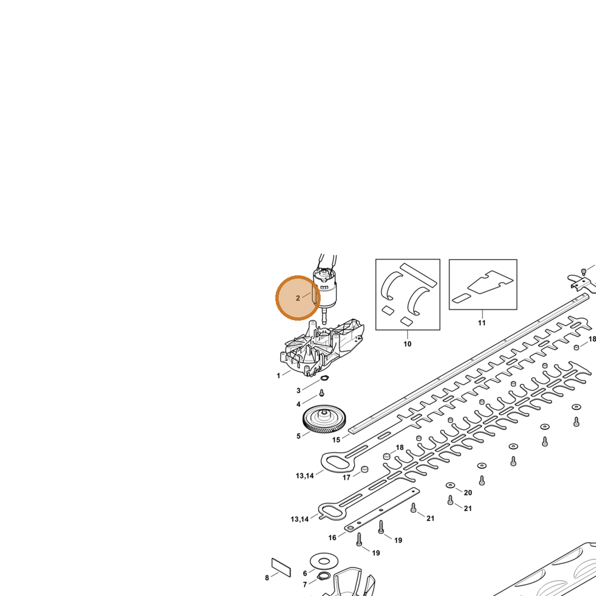 STIHL part 4521-600-0201 — IPL diagram snippet (6x zoom, amber highlight)