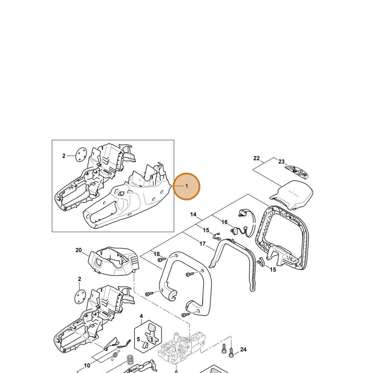 STIHL part 4521-600-0806 — IPL diagram snippet (6x zoom, amber highlight)